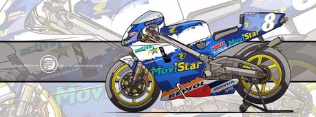 Motorcycle Art - Honda NSR 500 1998 by Evan DeCiren