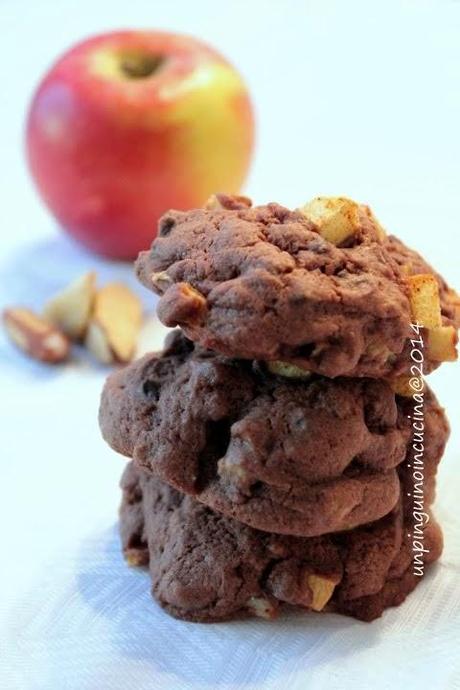 Cookies cioccolato, mele e noci 