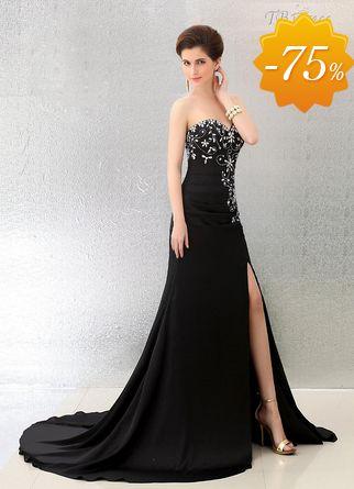 Stylish A-line Sweetheart Court Train Evening Dress