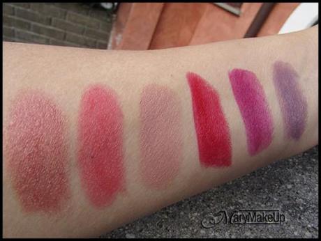 Miss Broadway Smart Kiss Lipsticks - swatches alla luce naturale