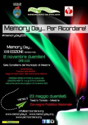 MANIFESTO MEMORY DAY dal 2014 verso il 2015     ! Mestre 12-11-2014