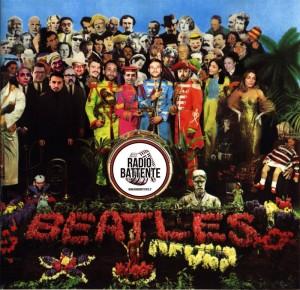 Fotomontaggio Radio Battente copertina album Beatles