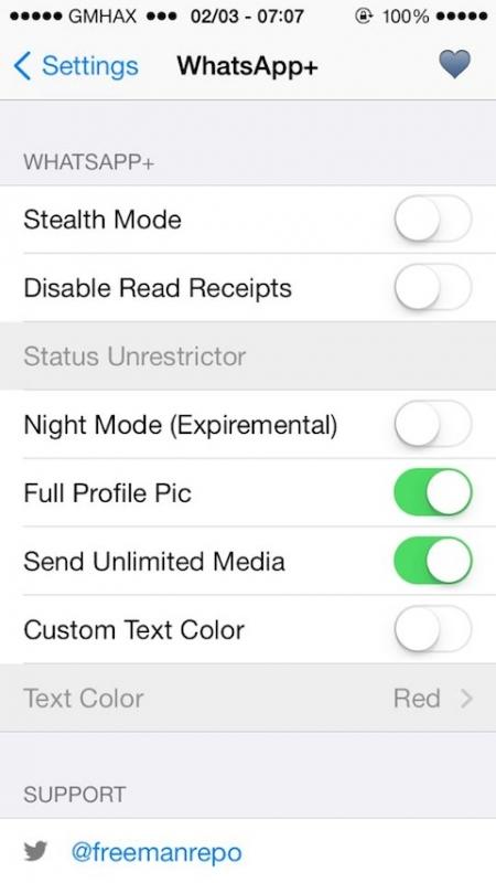 Tweak Cydia (iOS 8.x) – WhatsApp+ si aggiorna e supporta anche iOS 8.x [Aggiornato Vers. 1.4-7]