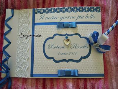 Guestbook fatto mano colore blu elettrico