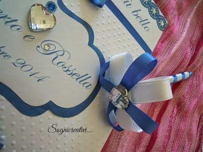 Guestbook fatto mano colore blu elettrico