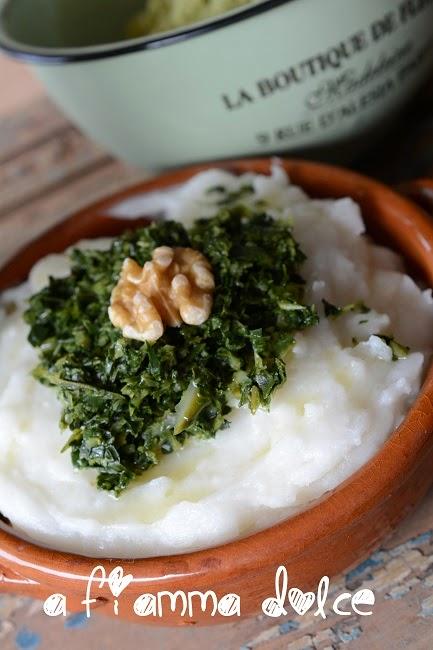 Polenta di riso con foglie di broccolo torbolano