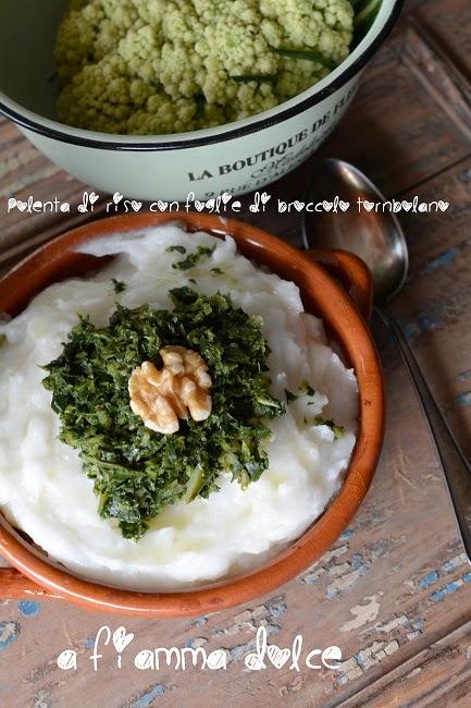 Polenta di riso con foglie di broccolo torbolano