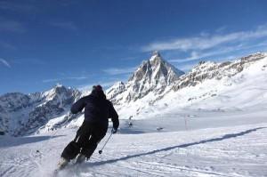 Cervinia: prove di percorso sulle piste da sci