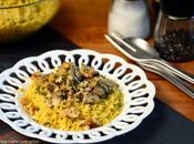 #lebuonericette sole piatto: l'Insalata couscous allo zafferano funghi noci