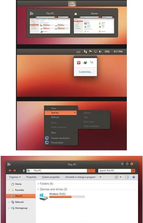 Ubuntu - Thema - Windows - 10