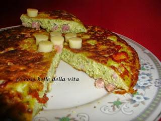 Frittata con broccoli pancetta e provola