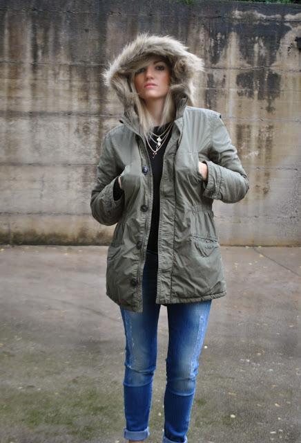 Outfit: jeans parka and rainy boots - Paperblog