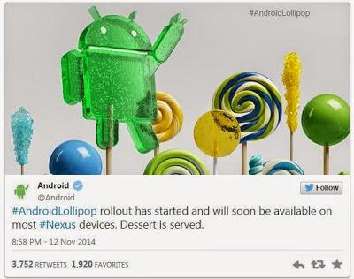 Android 5.0 Lollipop: inizia il roll-out sui Nexus