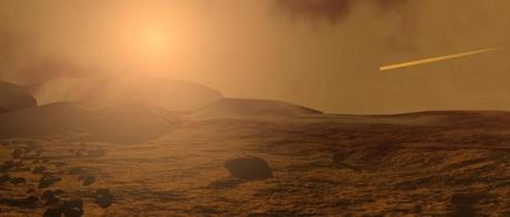 Il cielo su Marte nel rendering di un artita. Crediti: Medialab, ESA 2001.