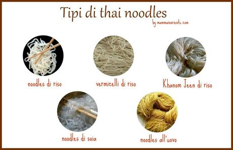 Pad Thai ai Gamberi e tipi di Noodles