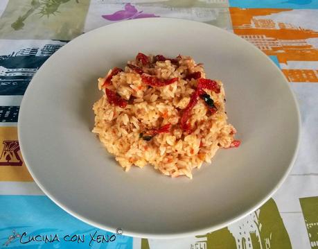 Risotto con salsiccia e pomodori secchi