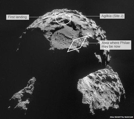 Philae zona di atterraggio