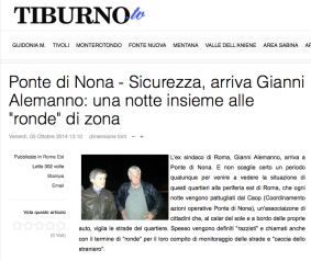 Pirita e Alemanno nell'articolo del Tiburno TV