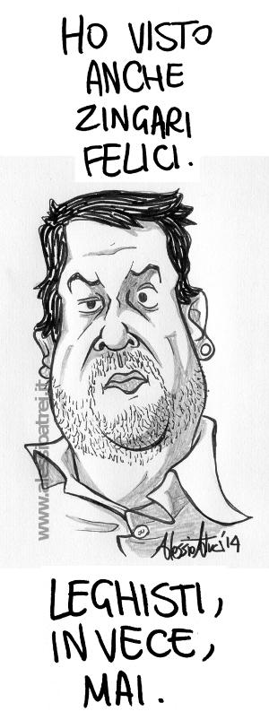 Caricature Matteo Salvini Vignette Rom zingari Lega Nord