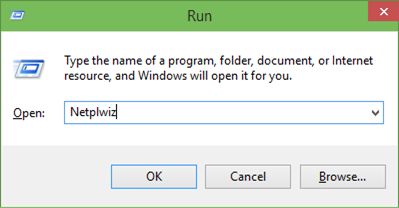 Windows 10 - Run - netplwiz