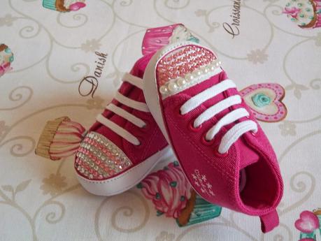 SCARPE PER NEONATO DECORATE A MANO