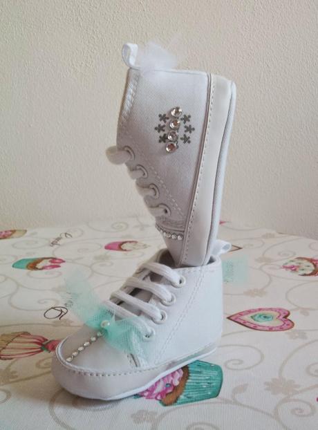 SCARPE PER NEONATO DECORATE A MANO