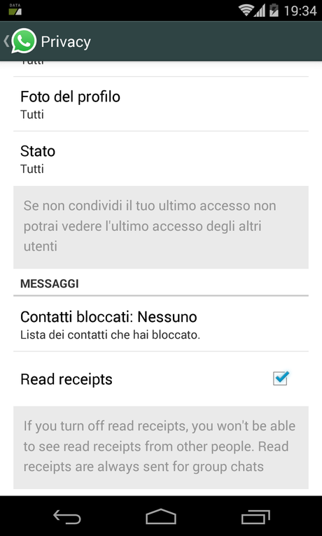 WhatsApp: disabilitare la doppia spunta azzurra