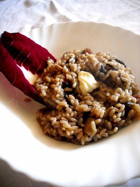 Risotto al Radicchio e funghi Porcini secchi