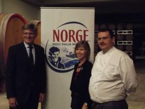 Barale con l'Ambasciatore e il Direttore Norge