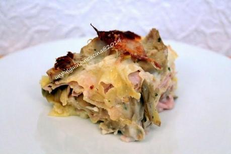 Lasagne carciofi e prosciutto cotto