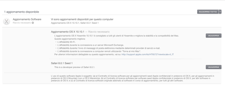 Apple rilascia il primo aggiornamento per OS X Yosemite