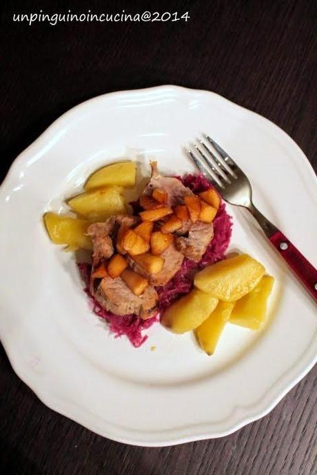 Filetto di maiale con cavolo rosso e mele Kanzi