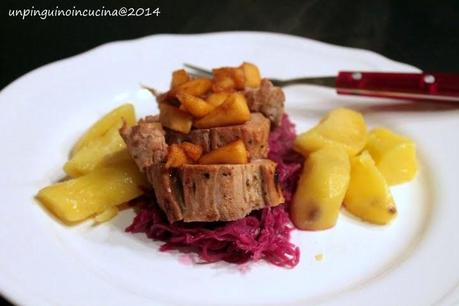 Filetto di maiale con cavolo rosso e mele Kanzi