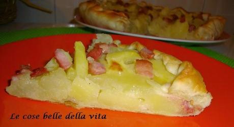 Torta salata con patate e pancetta