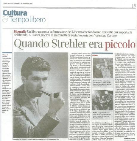 “Il giovane Strehler” sul “Corriere della Sera”