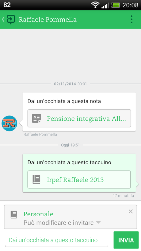 Evernote Workchat: nella versione beta anche i taccuini si condividono in chat!