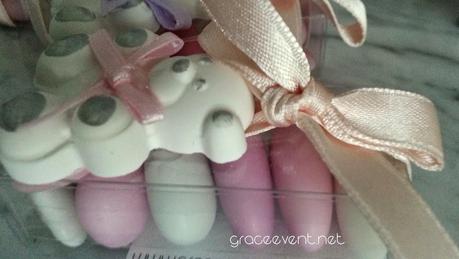 Battesimo rosa e glicine con una orsetta tenera tenera....