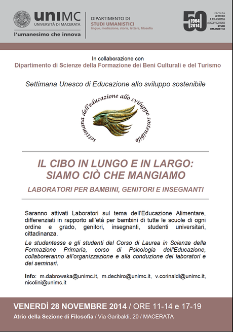 Siamo ciò che mangiamo: laboratori per bambini, genitori, insegnanti all’Università di Macerata