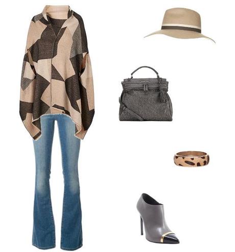 poncho stampato per un look casual