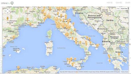 mappa d'Italia letteraria