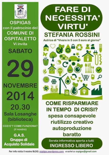 SABATO 29 NOVEMBRE ORE 20,30 OSPITALETTO