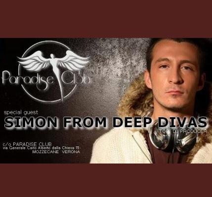 Simon from Deep Divas: sabato 29 nov 2014, Paradise Club - Mozzecane, Verona.