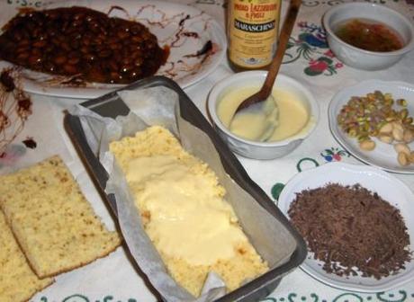 Torta di crema e pistacchi con croccante