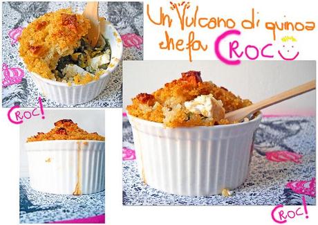 vulcano di quinoa con scarola e feta