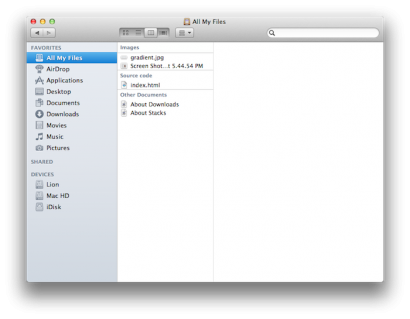 Finder Lion OSX