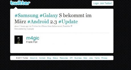 Android 2.3 Confermato Per Samsung Galaxy S oggi a Francoforte