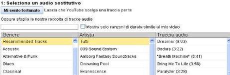 selezionare audio audioswap