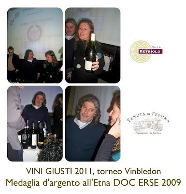 ERSE 2009 della Tenuta di Fessina medaglia d’argento al torneo Vinbledon di VINI GIUSTI 2011