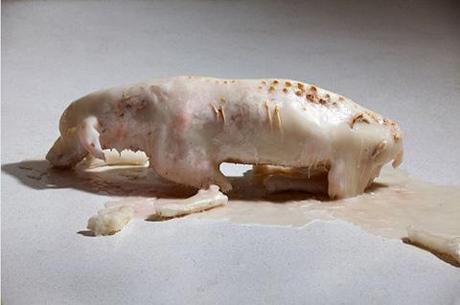 IL CANE (DI CERA) SI DECOMPONE...SI CHIAMA ARTE