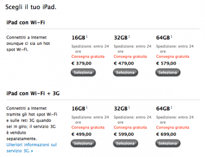 iPad Apple iPad 1 scontato a 379€